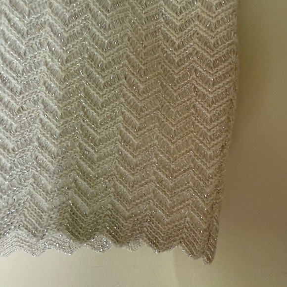 Chic Vintage Brandeis Italian Wool Metallic Knit Sleeveless Sweater Skirt Set - Picture 7 of 14